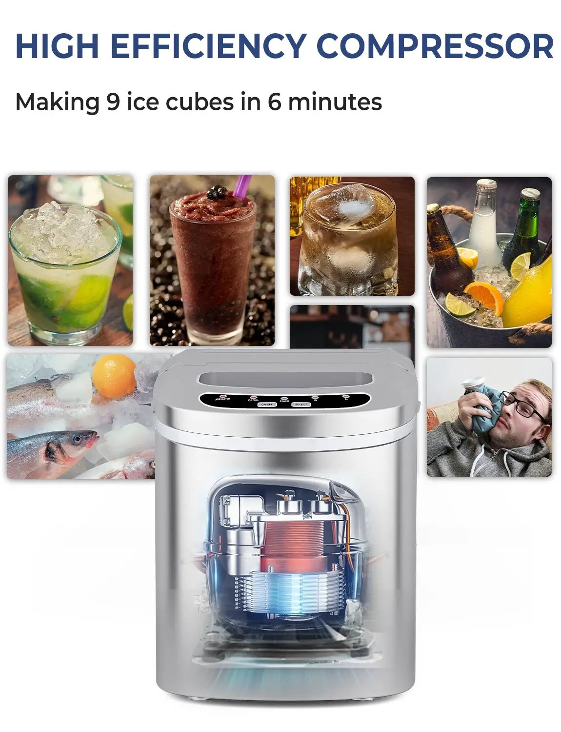 Mini Portable Compact Electric Ice Maker Machine by DirectDeals