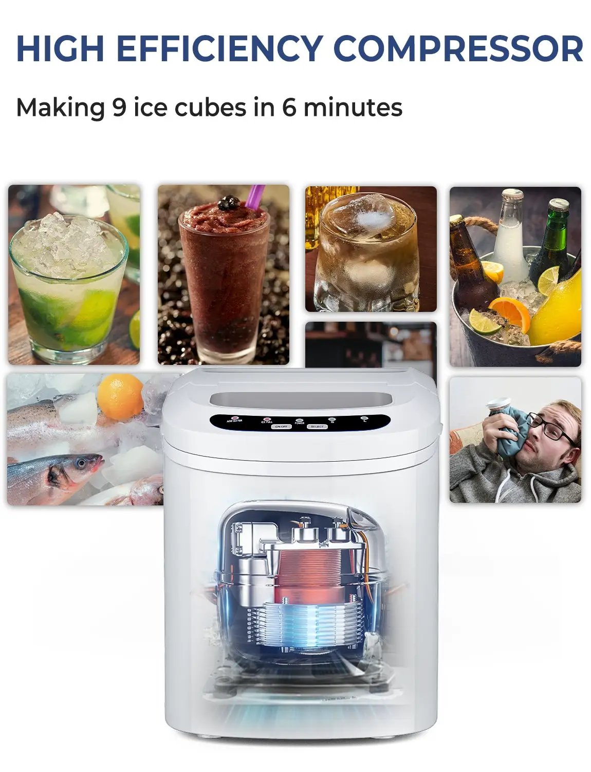 Mini Portable Compact Electric Ice Maker Machine by DirectDeals