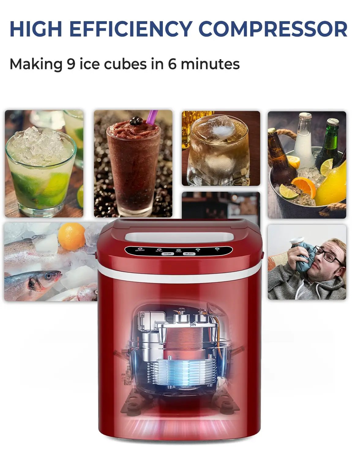 Mini Portable Compact Electric Ice Maker Machine by DirectDeals