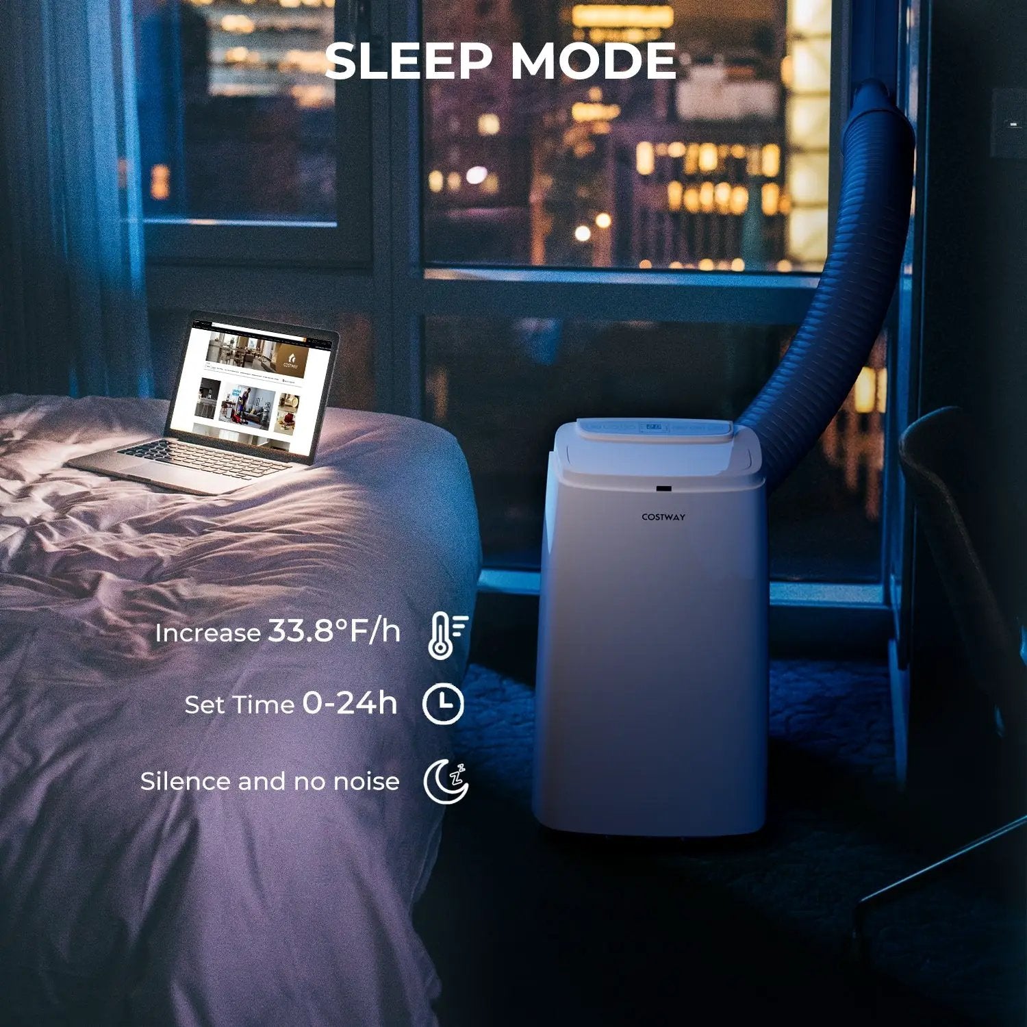 12000BTU 3-in-1 Portable Air Conditioner with Remote-White by DirectDeals