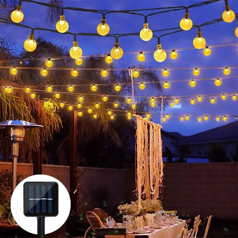 50 LED Solar Lamp Crystal Ball Globe Bulbs Waterproof -27Ft by Outdoor Solar Outlet