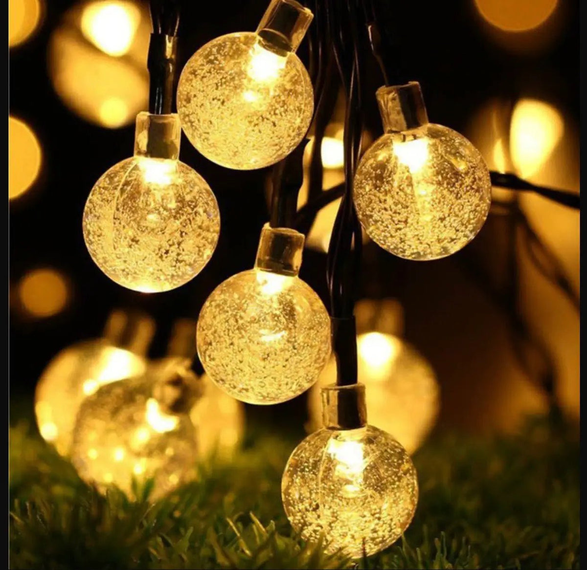 50 LED Solar Lamp Crystal Ball Globe Bulbs Waterproof -27Ft by Outdoor Solar Outlet