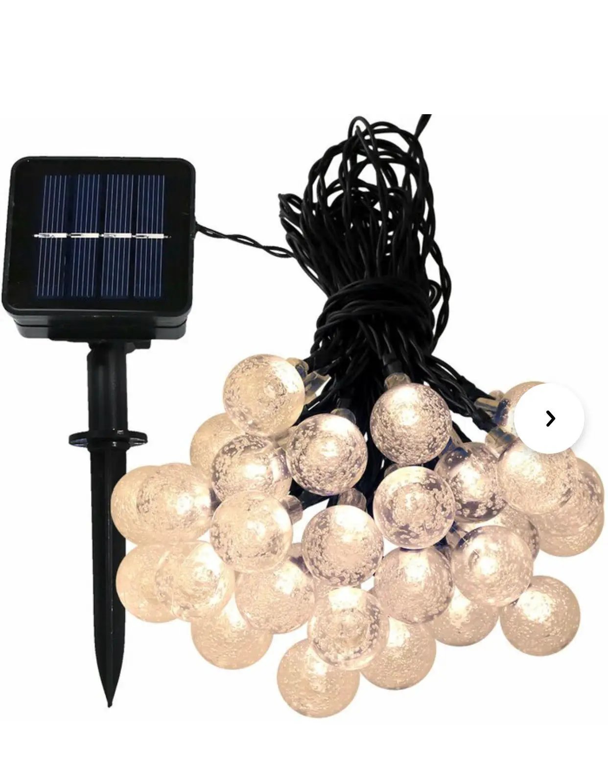 50 LED Solar Lamp Crystal Ball Globe Bulbs Waterproof -27Ft by Outdoor Solar Outlet