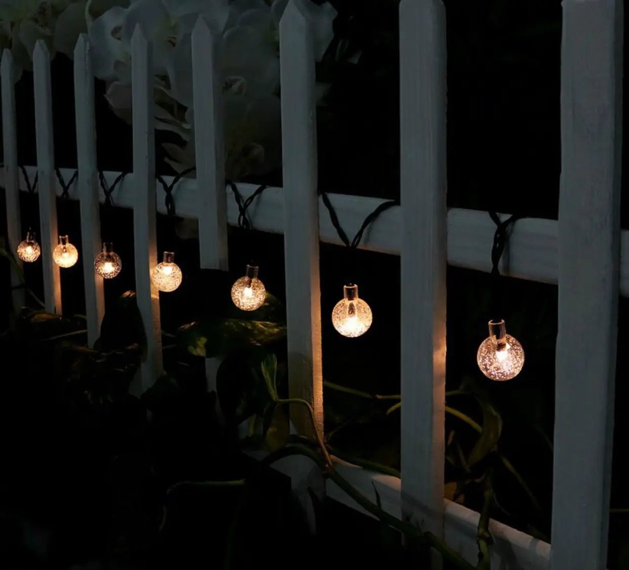 50 LED Solar Lamp Crystal Ball Globe Bulbs Waterproof -27Ft by Outdoor Solar Outlet