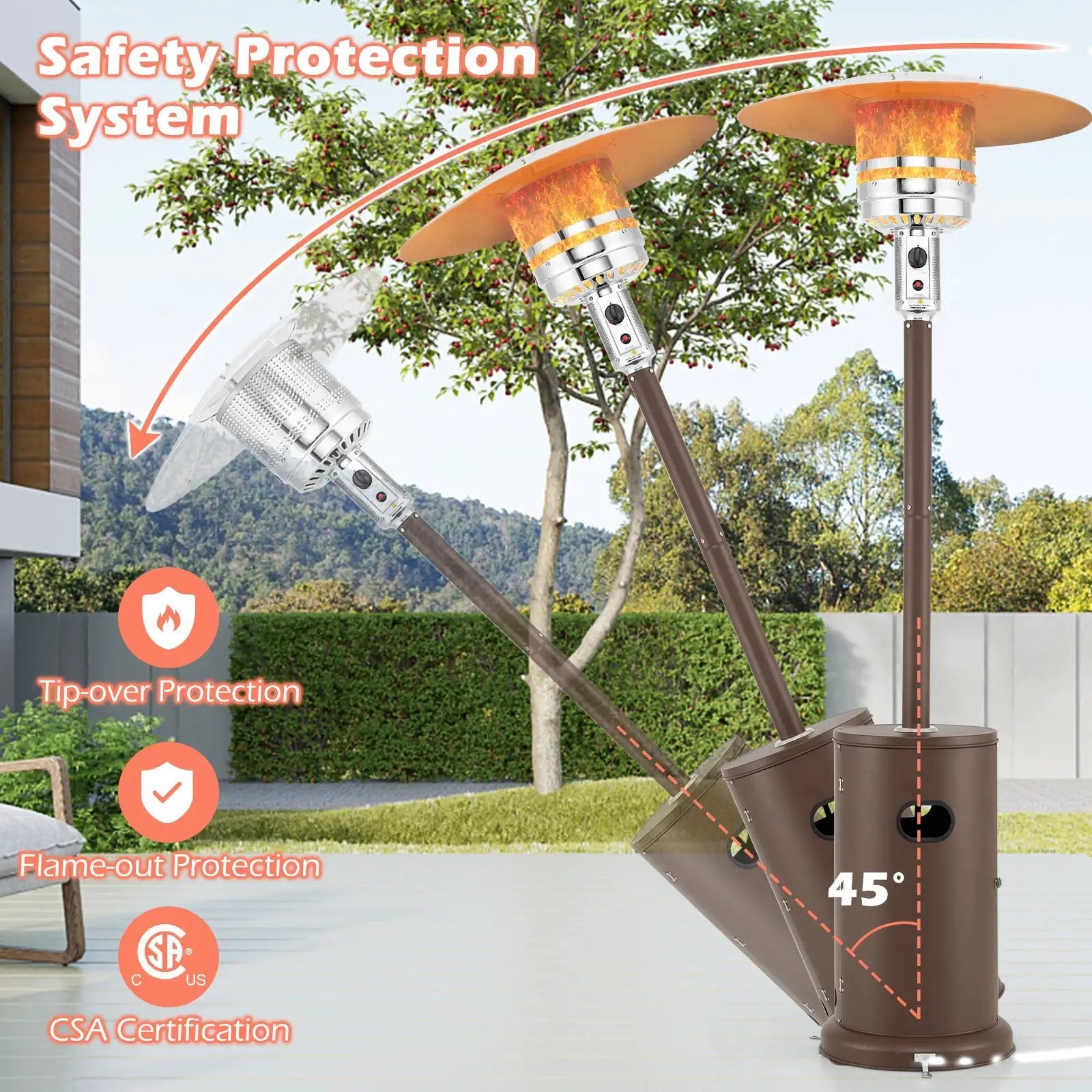 50000 BTU Propane Patio Heater with Round Table Design by DirectDeals