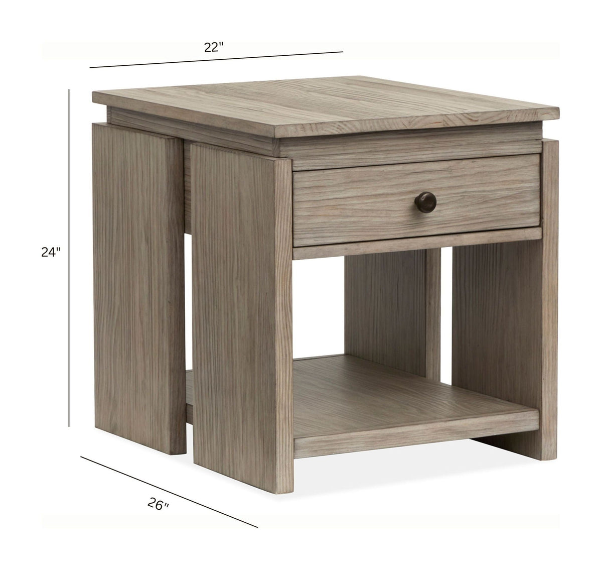 Conrad - Rectangular End Table - Stone Harbor Gray, photo 5 of 7