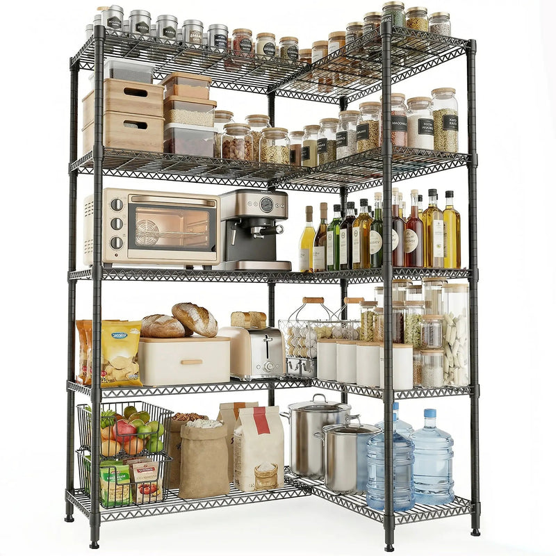 5 Tiers Adjustable Heavy Duty Metal Storage Shelves by HouseOfZazla