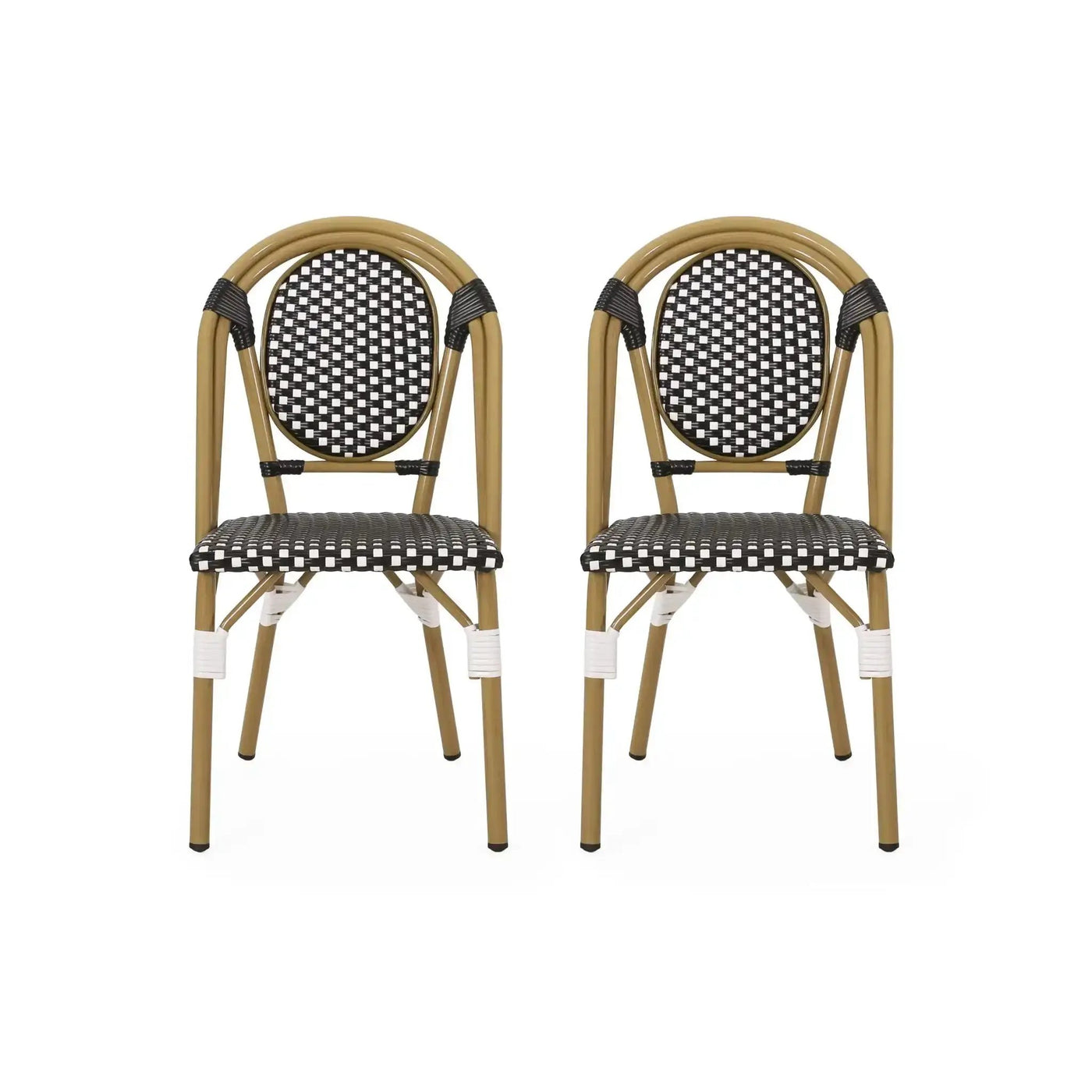Outdoor Rattan and Aluminum French Bistro Chair Set by HouseOfZazla
