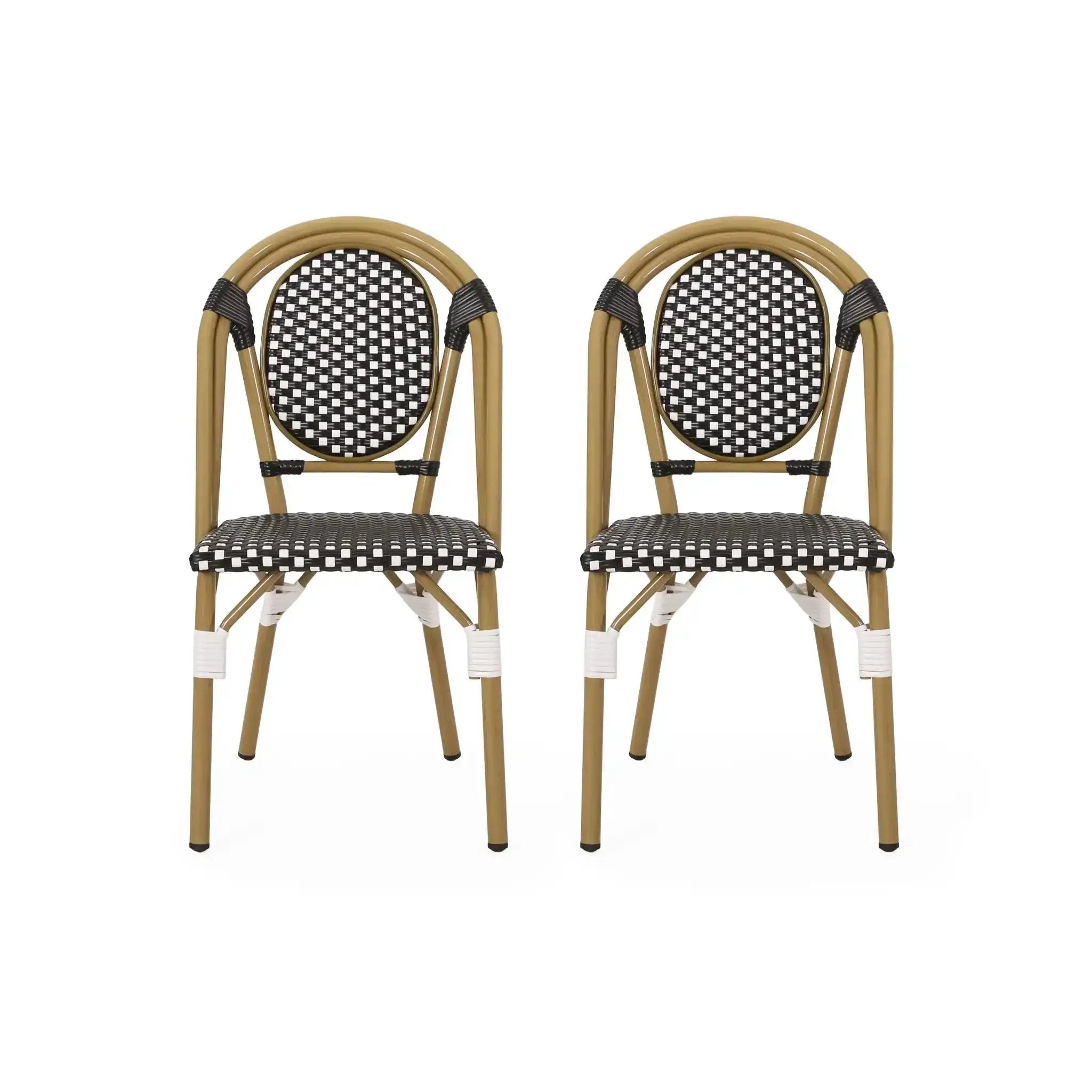 Outdoor Rattan and Aluminum French Bistro Chair Set by HouseOfZazla