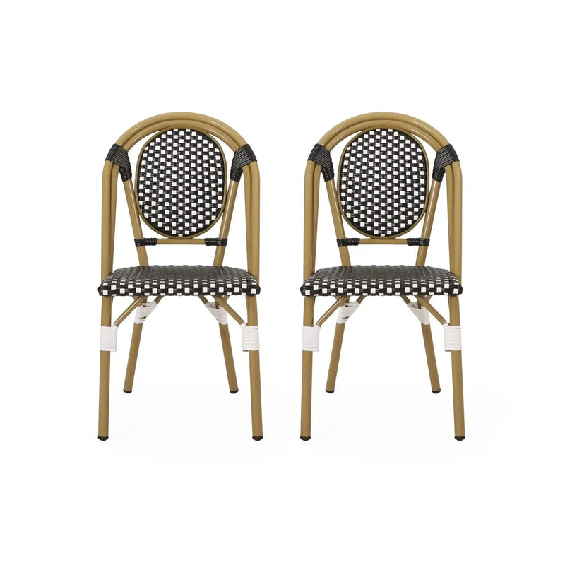 Outdoor Rattan and Aluminum French Bistro Chair Set by HouseOfZazla