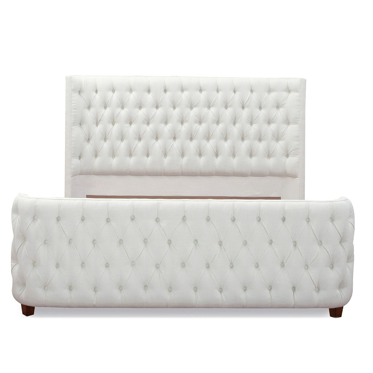 Tufted Panel Bed with Wingback Headboard and Footboard - Multiple Colors, photo 24 of 40