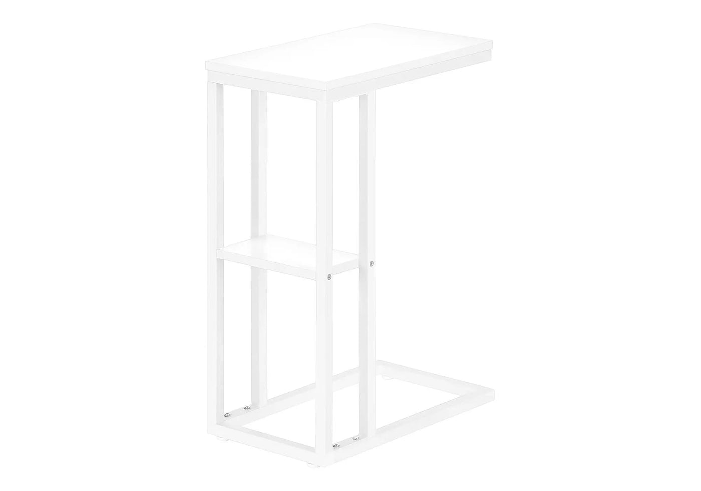 Accent Table, C-Shaped, Marble Look Contemporary & Modern Convenient Design by HouseOfZazla