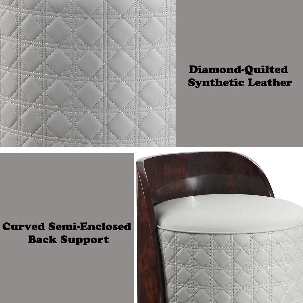 Jamonica - Vanity Stool - Gray & Dark Brown by Unique Piece Furniture