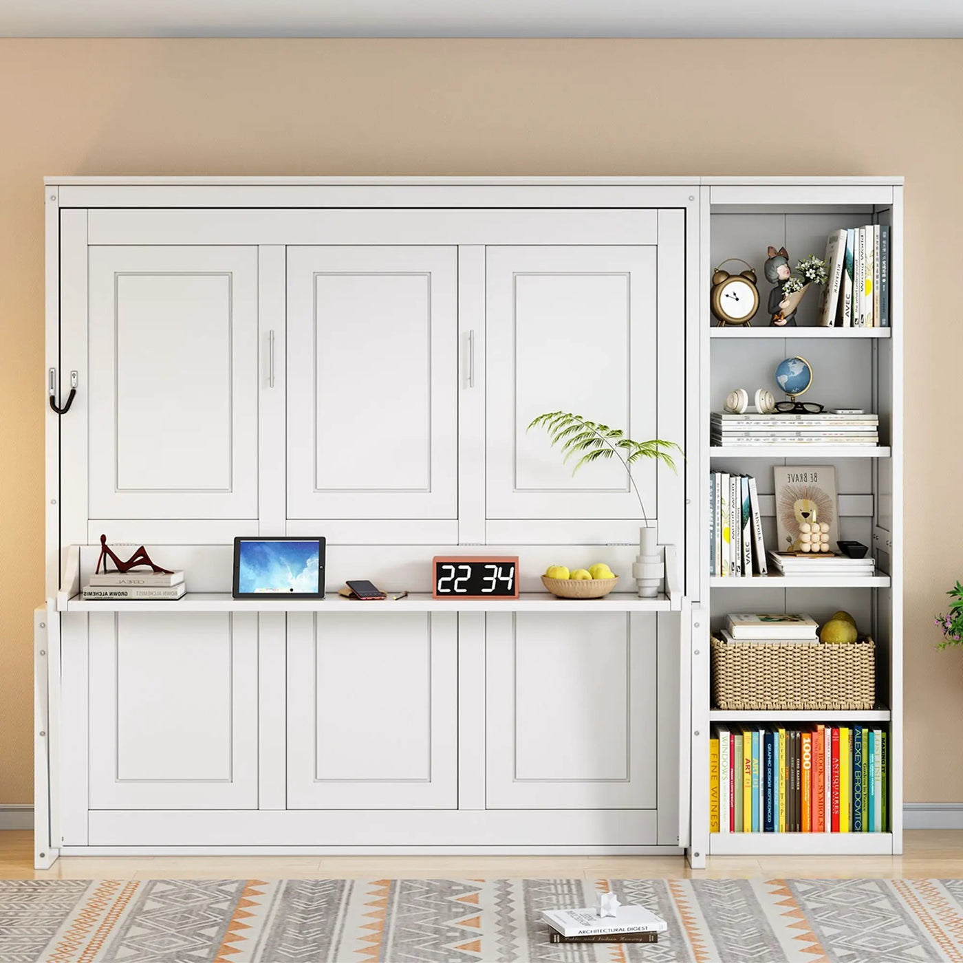 Sturdy Murphy Bed With Desk And Bookshelf by HouseOfZazla