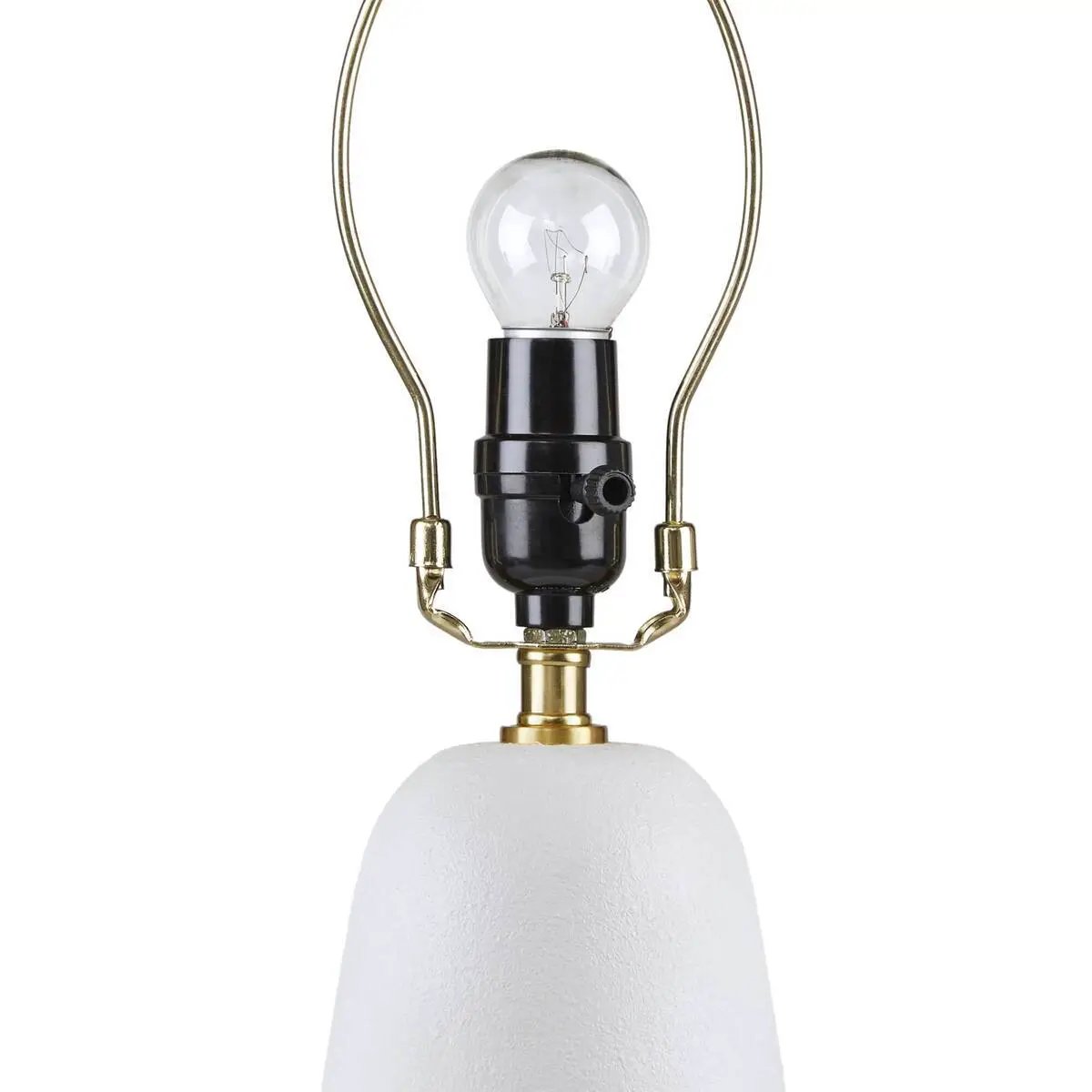 Textured Ceramic Table Lamp with Fluted Fabric Shade - White by HouseOfZazla