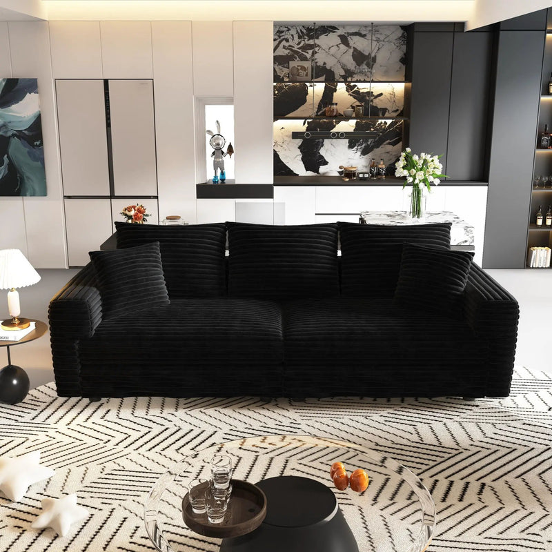 Convertible Deep Seat Sofa With Soft Pillows And Ottomans by HouseOfZazla