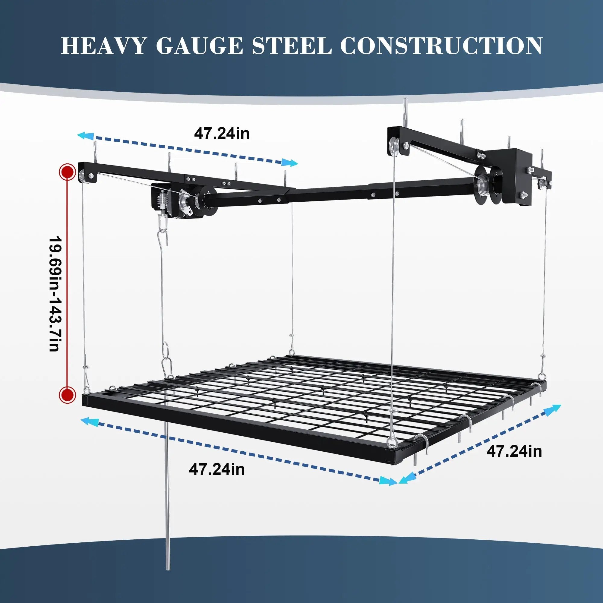 Overhead Garage Storage Rack 4x4 FT for High Ceilings by HouseOfZazla