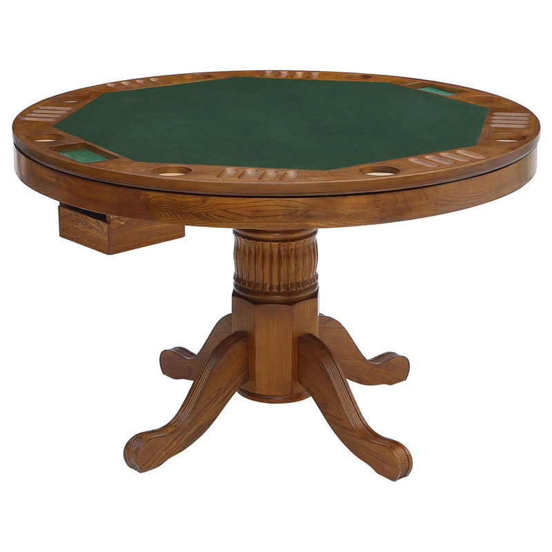 Ghilardi - Game Table Cupholders Round Table With Reversible TopPedestal Base - Amber by HouseOfZazla