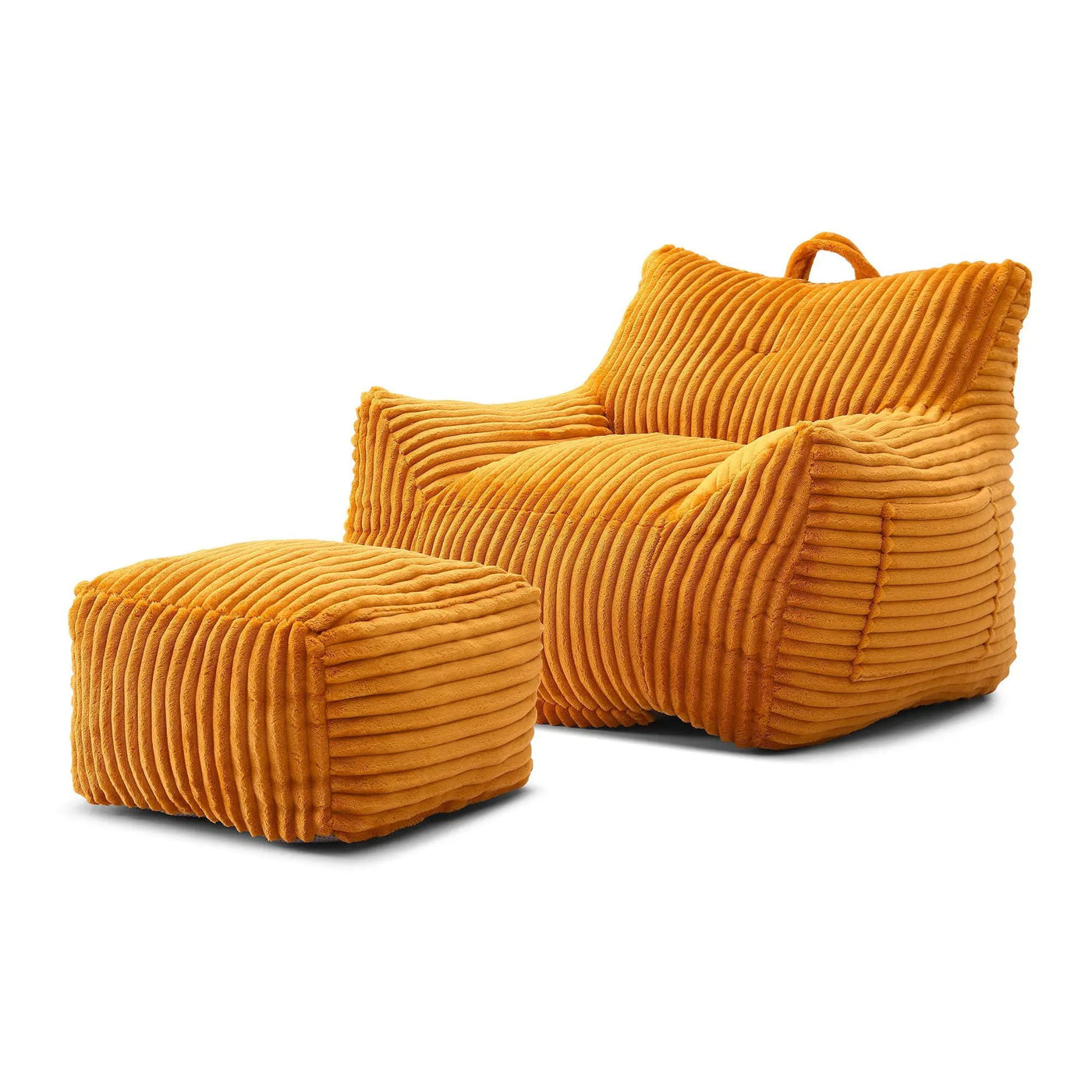 Giant Bean Bag Chair With Armrests And Footstool by HouseOfZazla
