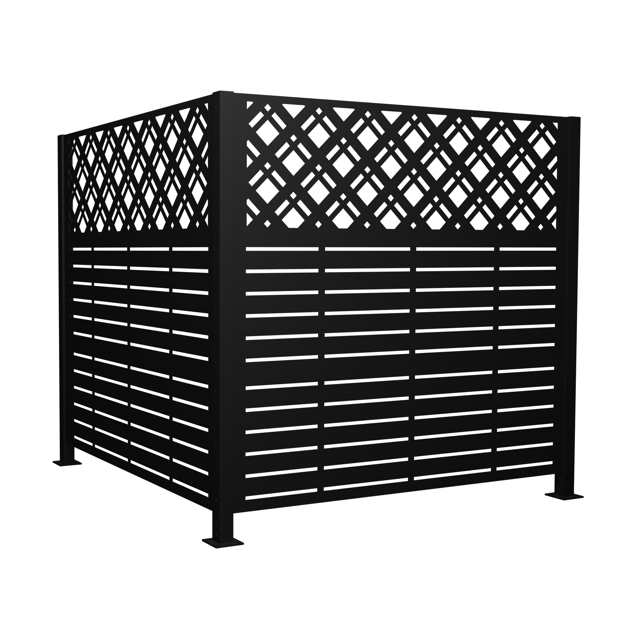 W48'' x H47.3'' x 2 Panels Metal Privacy Screen by HouseOfZazla
