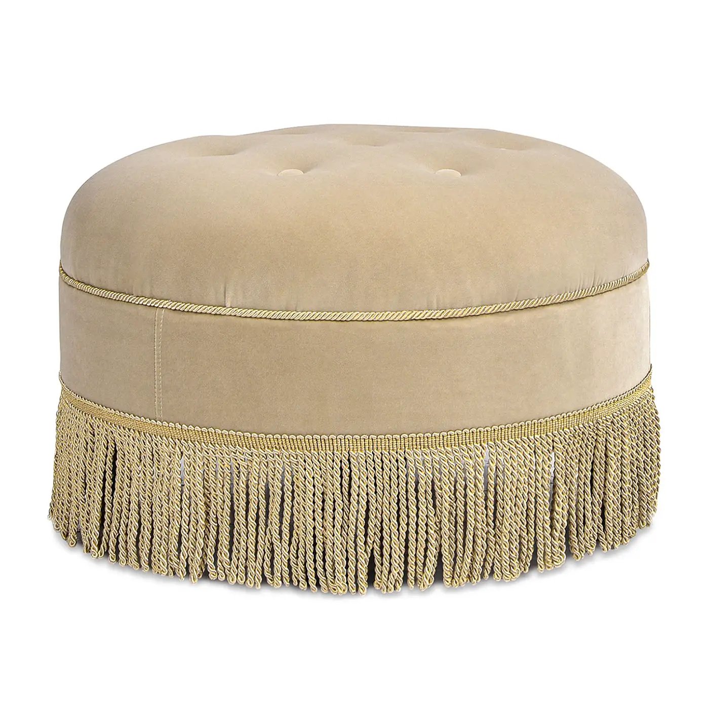 Yolanda - Round Upholstered Accent Ottoman by HouseOfZazla