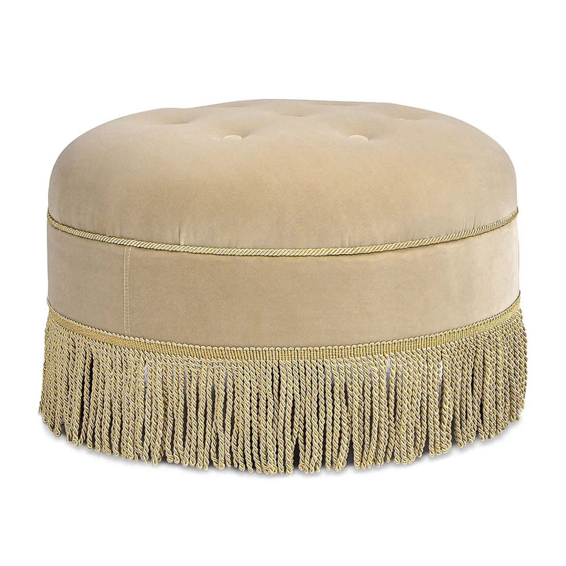 Yolanda - Round Upholstered Accent Ottoman by HouseOfZazla