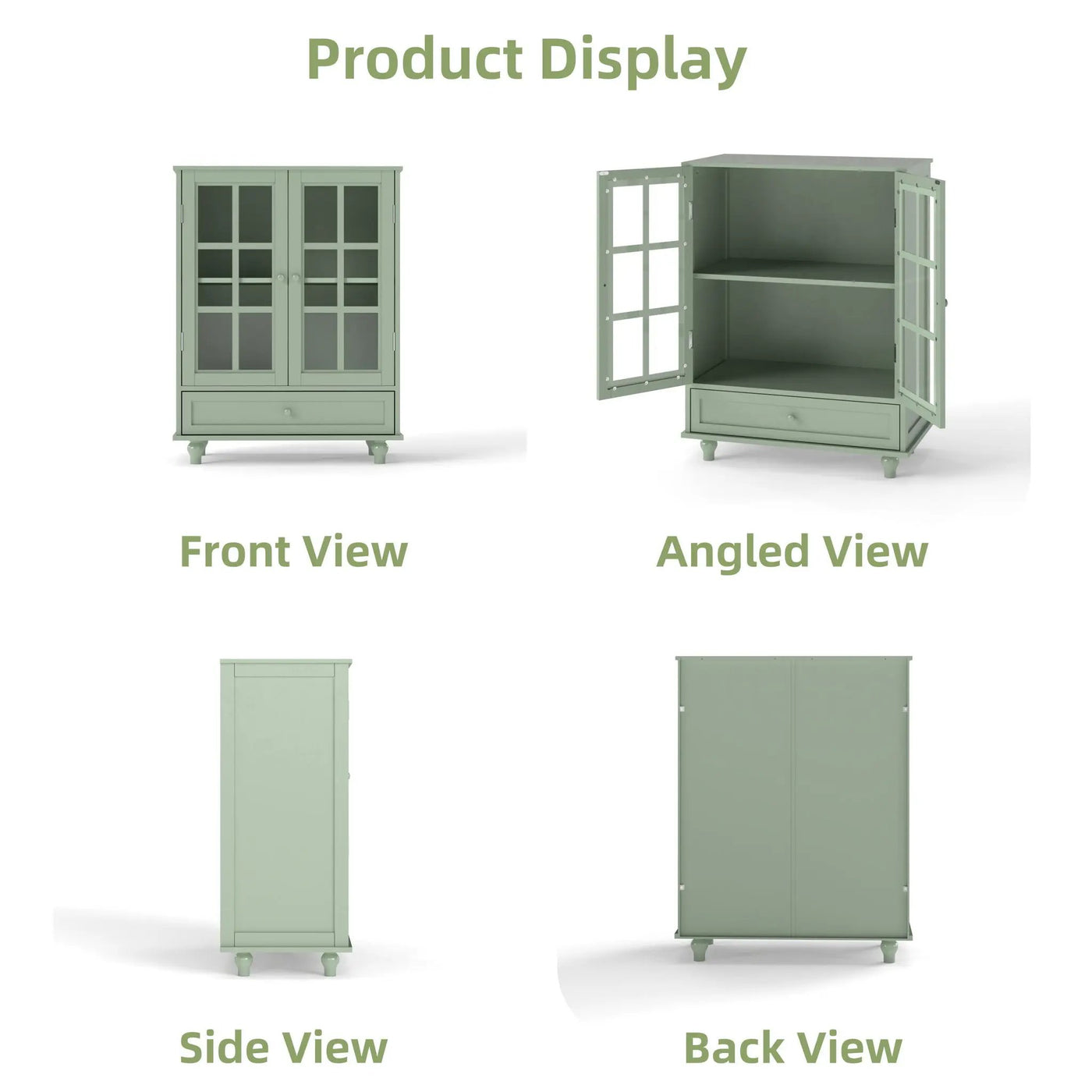Minimalist Buffet Cabinet With Double Glass Doors And Drawer by HouseOfZazla