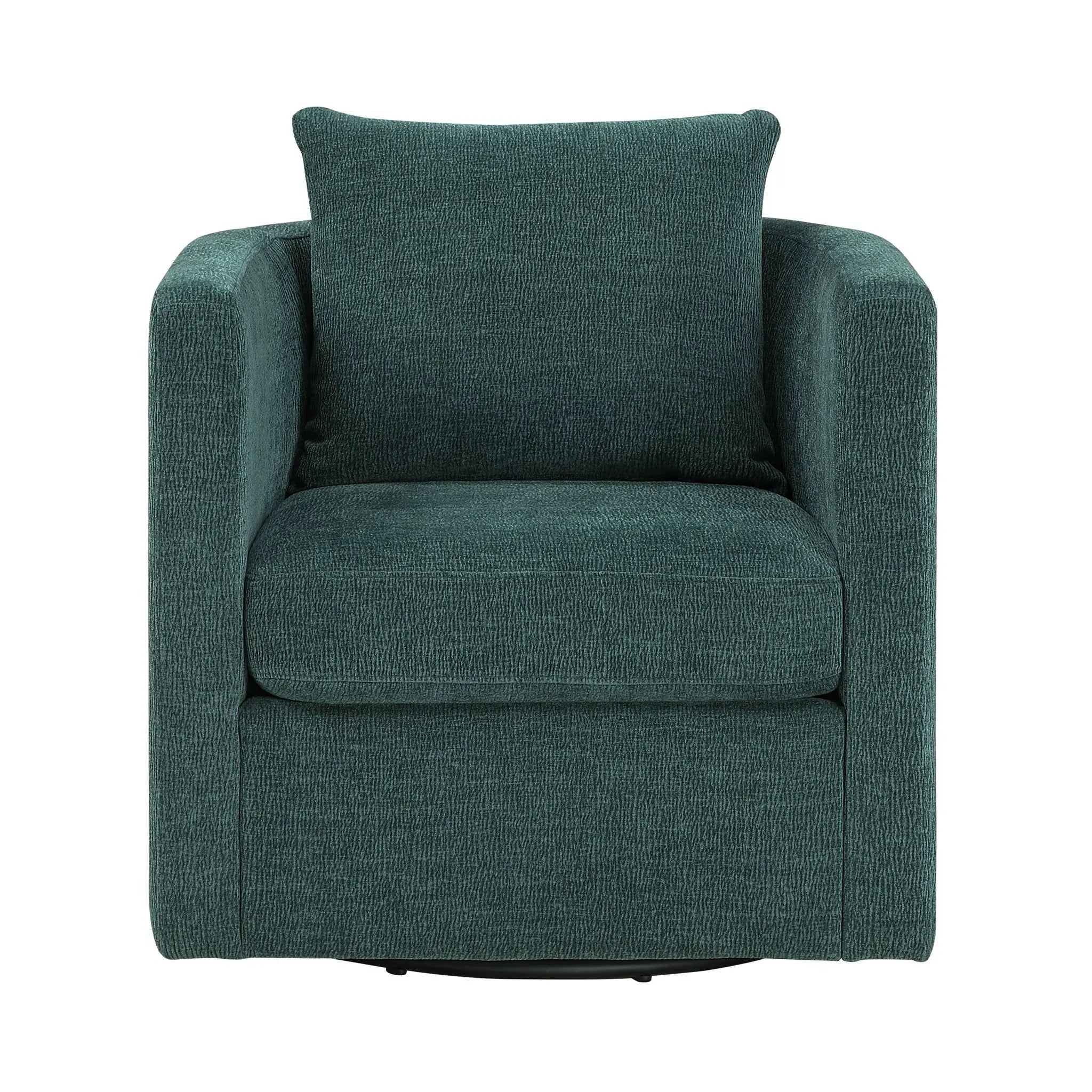 Sutton - Swivel Barrel Chair - Peacock by HouseOfZazla