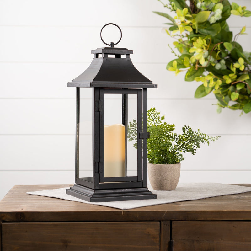 Traditional Black Lantern with LED Candle (Set of 2), photo 2 of 2
