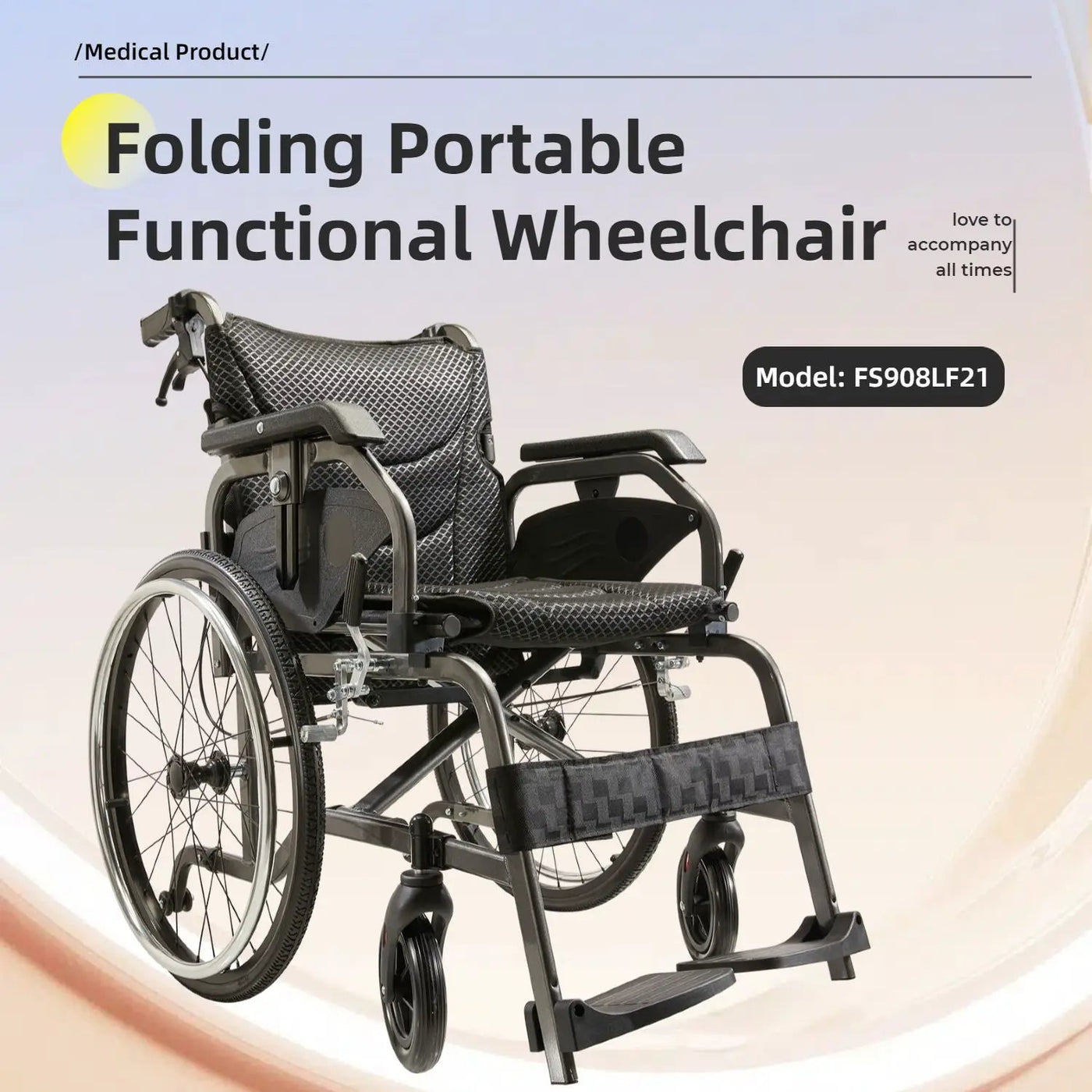 Premium Lightweight Foldable Transport Wheelchair for Adults by HouseOfZazla