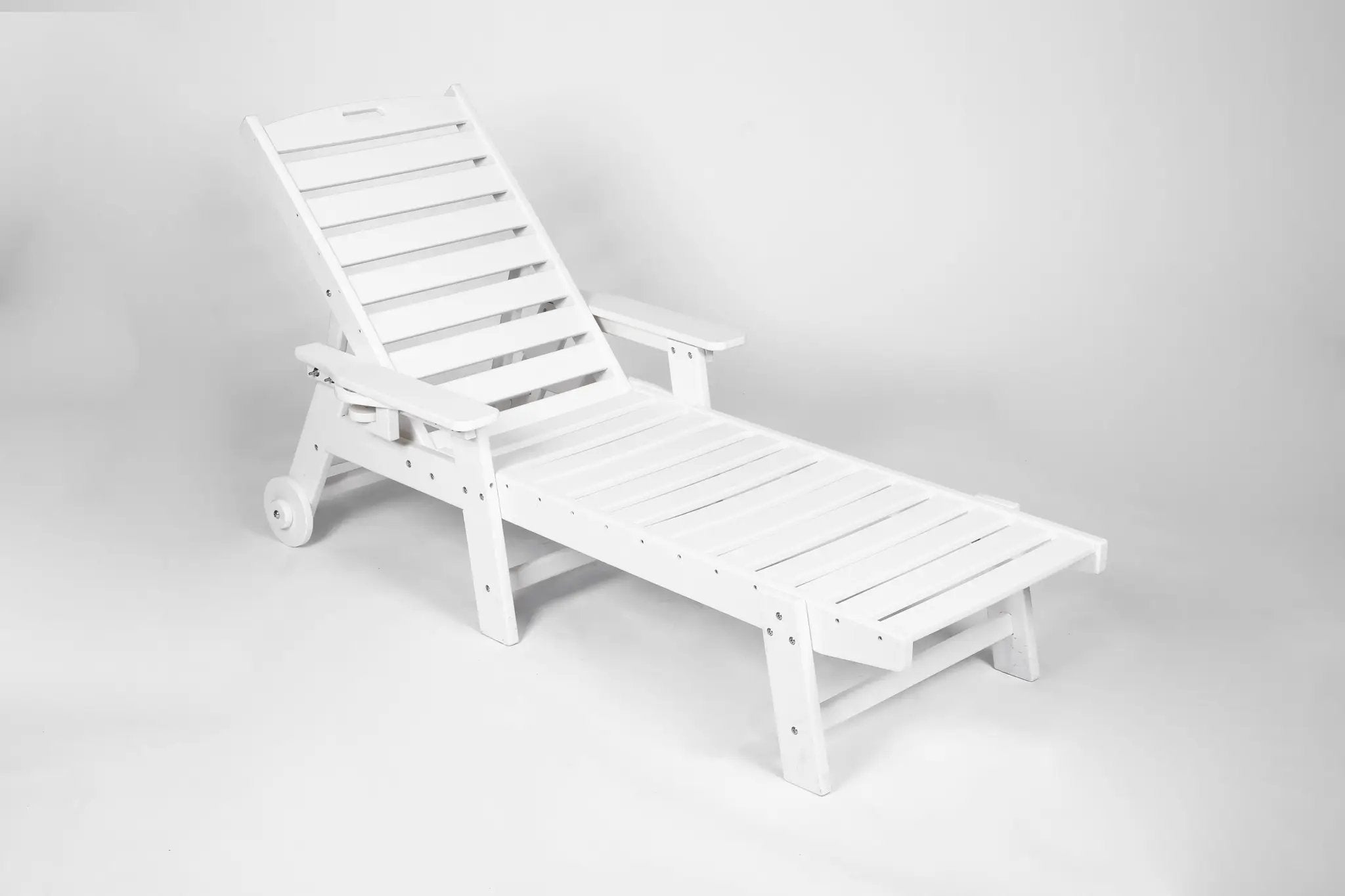 Lounge Chair Outdoor with Wood Texture, HDPE, Adjustable Backrest by HouseOfZazla