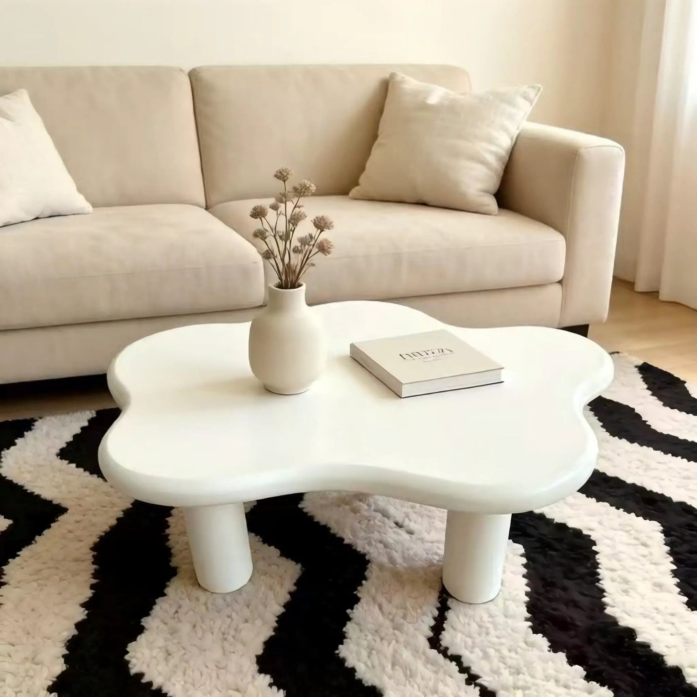 Cloud Shaped Coffee Table With 4 Round Legs by HouseOfZazla