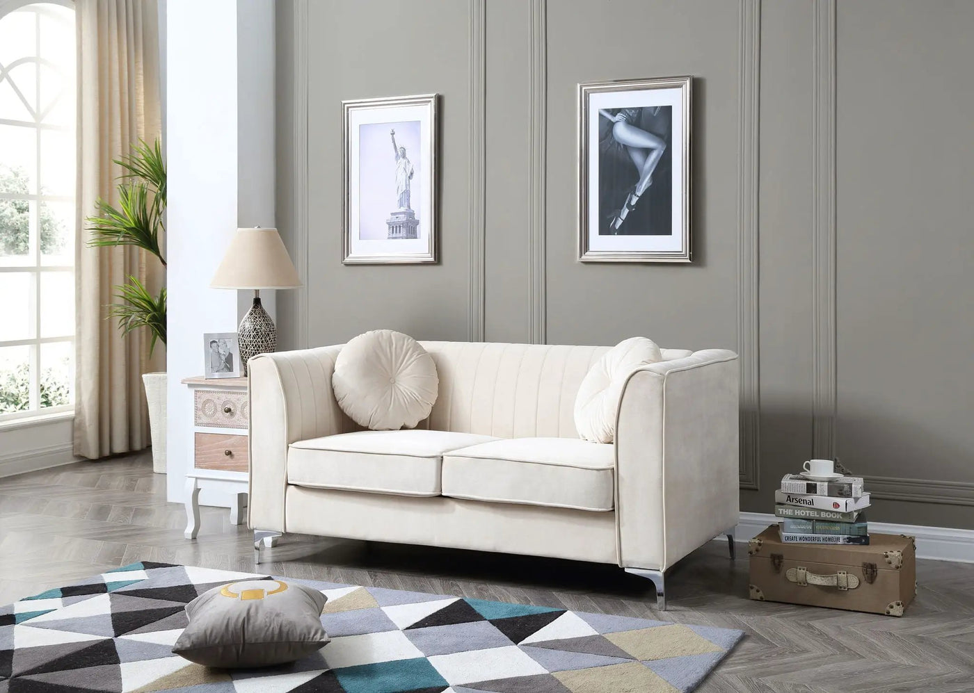 Glam Styled Micro Suede Loveseat by HouseOfZazla