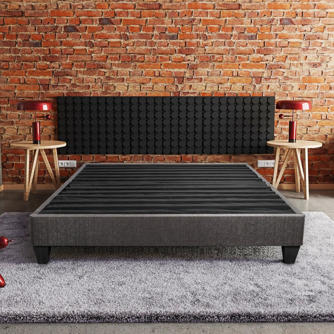 14" Upholstered Platform Bed Base, Mattress Foundation by Unique Piece Furniture