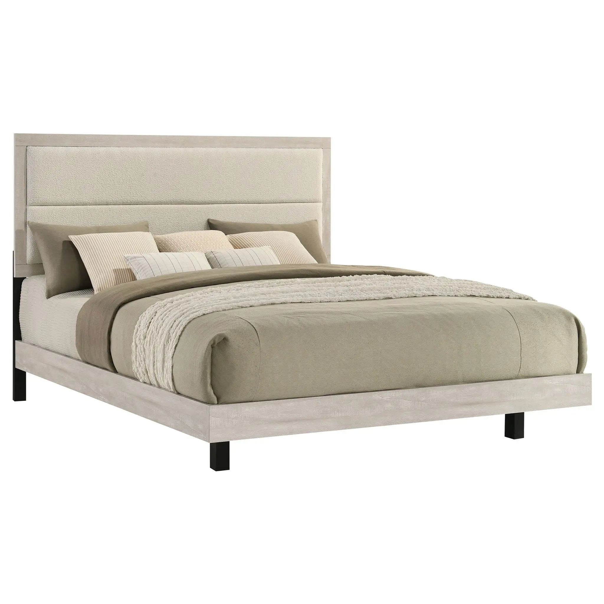 Trenton 54-inch Wood Eastern King Panel Bed Rustic Cream by Unique Piece Furniture