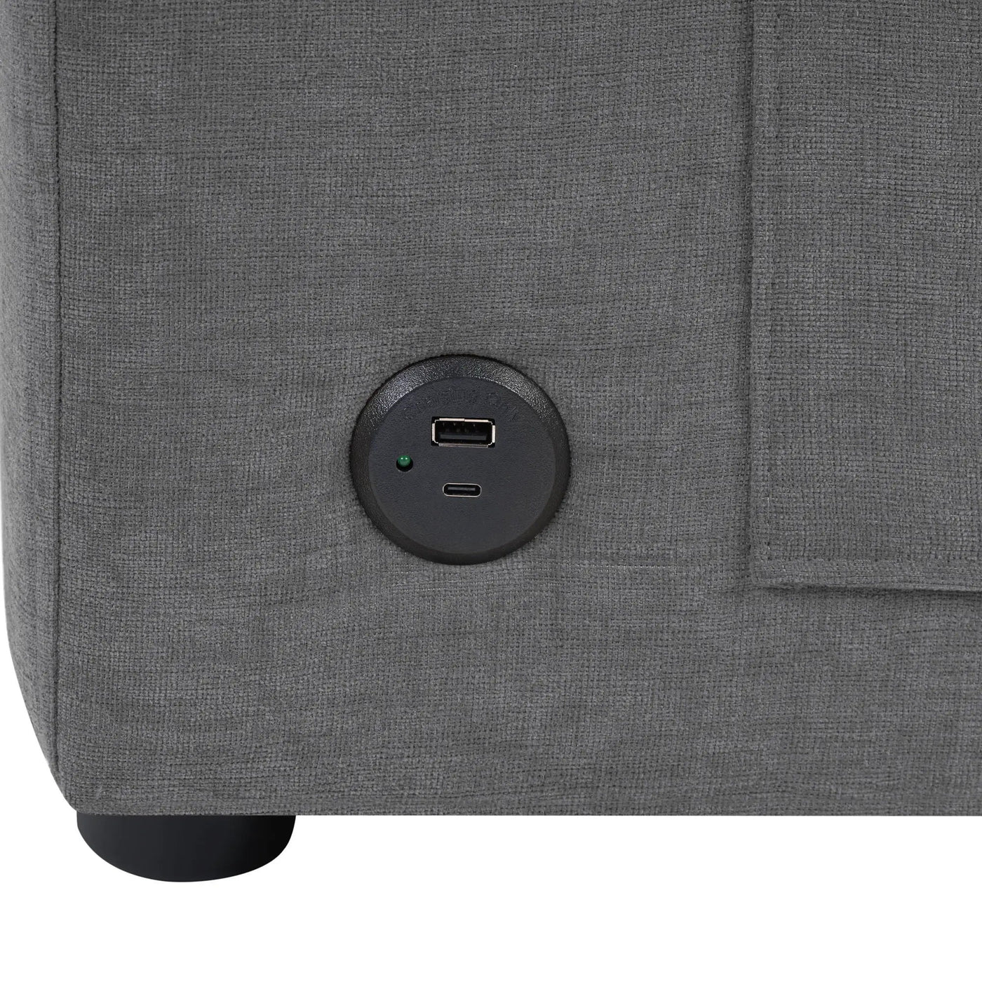 Modern L-Shaped Sectional Sofa With Curved Chaise, USB Ports, And Side Storage Pockets by HouseOfZazla