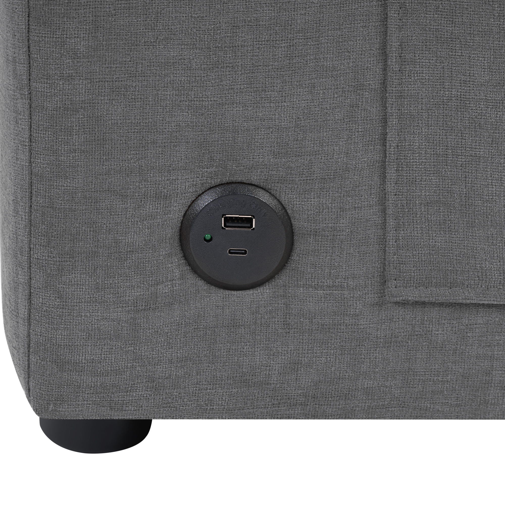 Modern L-Shaped Sectional Sofa With Curved Chaise, USB Ports, And Side Storage Pockets by HouseOfZazla