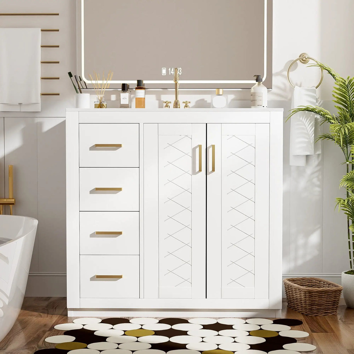 Bathroom Vanity With Sink Combo, Storage Cabinet, Freestanding Set With 3 Drawers & Soft Closing Doors by HouseOfZazla