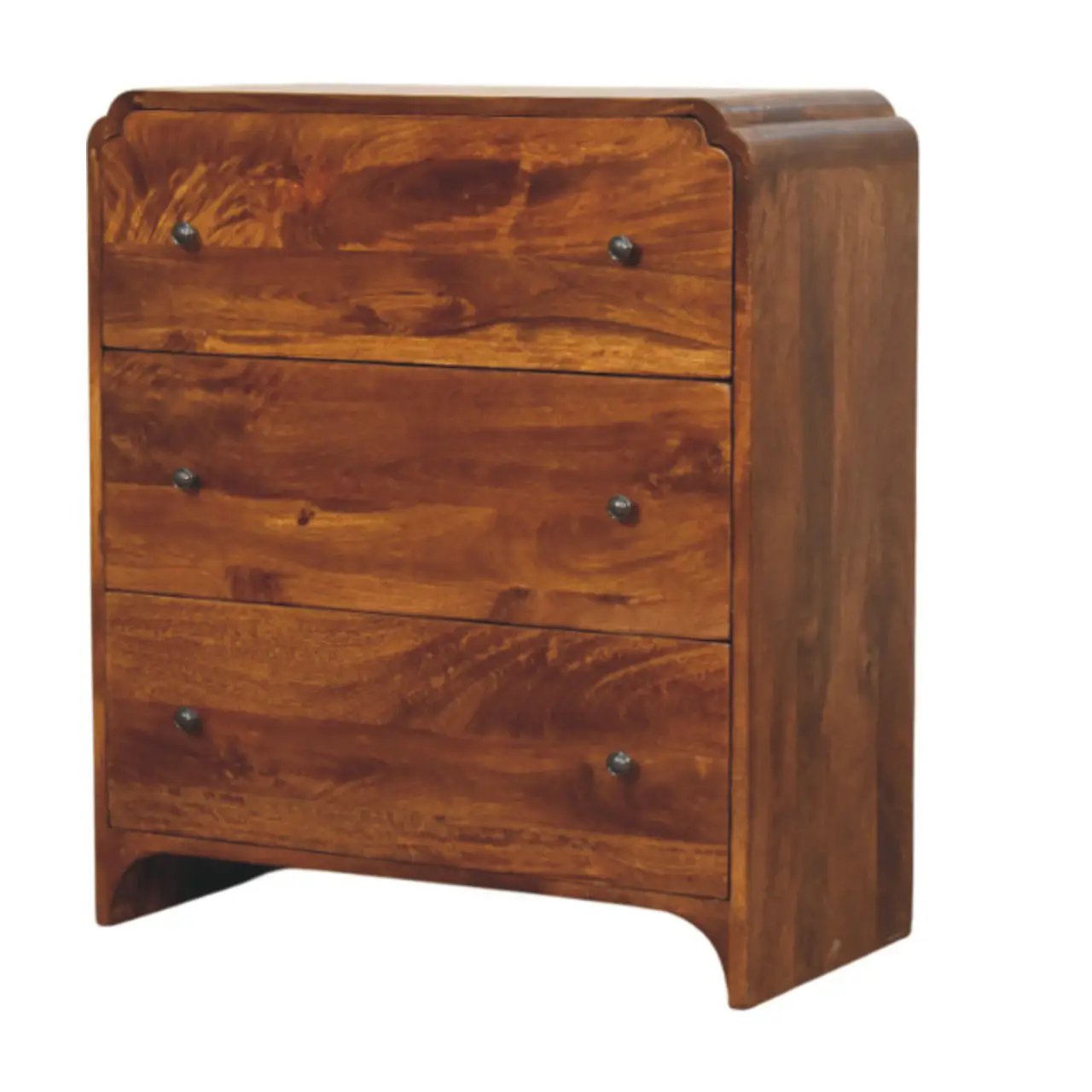 Solid Wood Newton Chest, 3-Drawers, Chestnut by HouseOfZazla