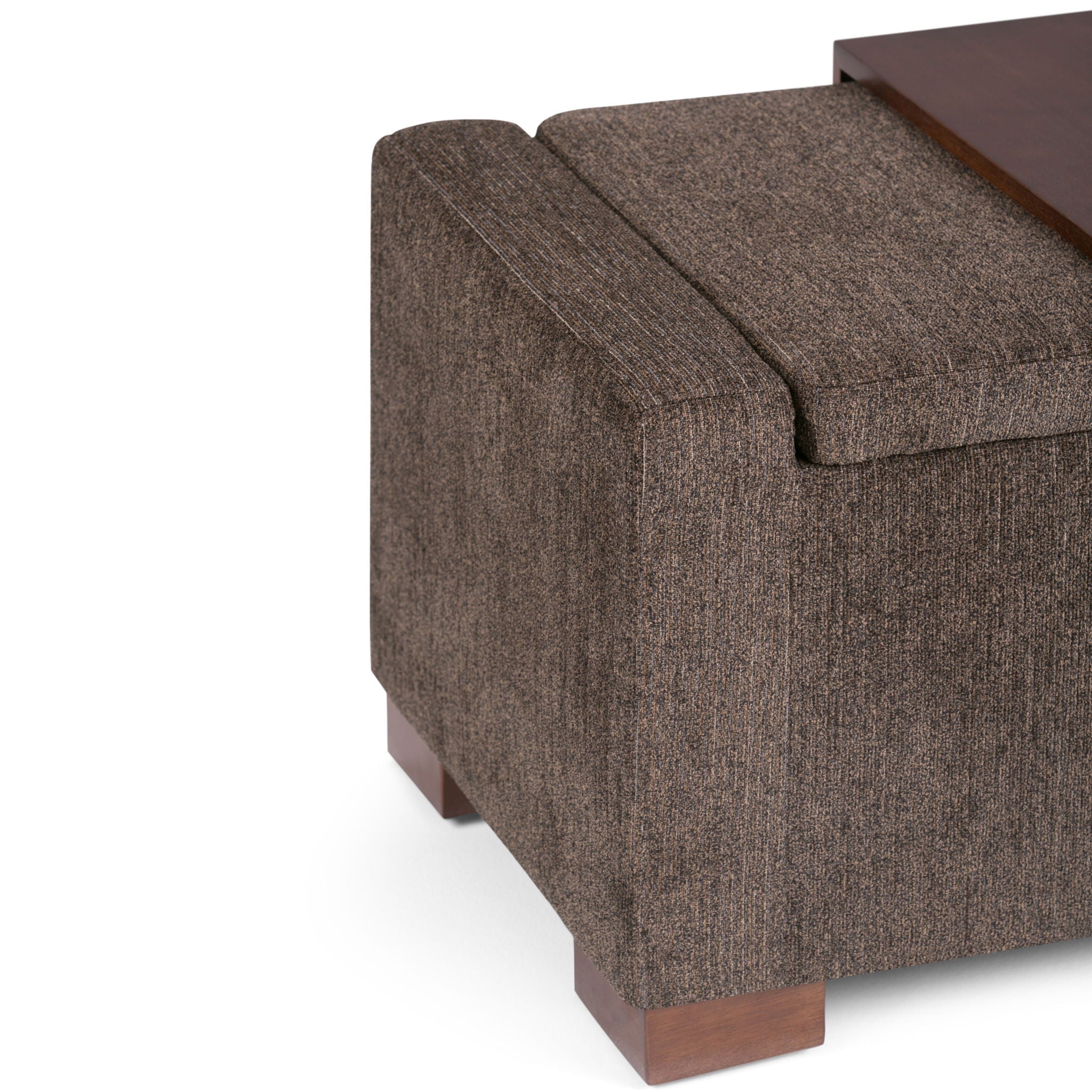 Bretton - Lift Top Storage Ottoman - Deep Umber Brown by HouseOfZazla