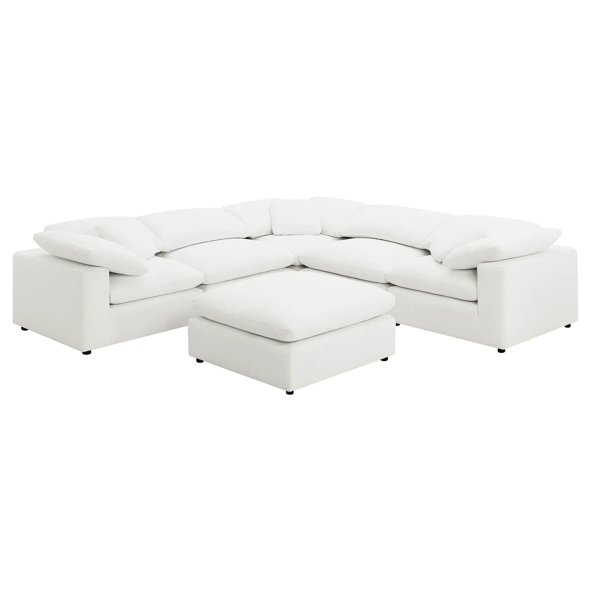 Raleigh 6-piece Boucle Upholstered Modular Sectional Ivory by Unique Piece Furniture