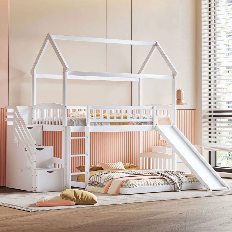 House Bunk Bed With Slide by HouseOfZazla