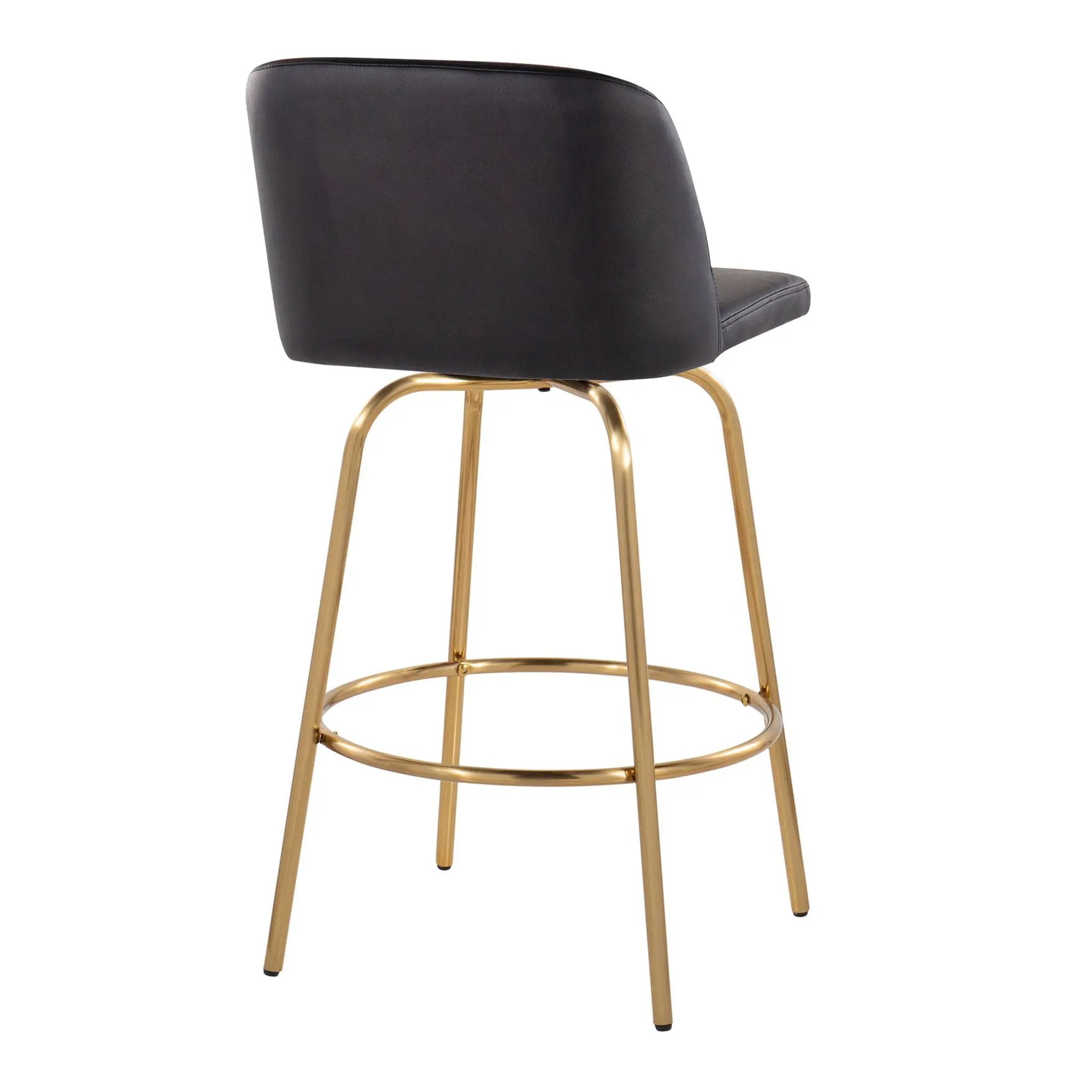 Toriano - Contemporary, Fixed Height Counter Stool With Swivel With Round Footrest (Set of 2) by Unique Piece Furniture