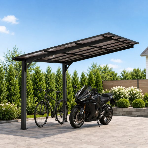 10x10FT PC Roof Carport with Galvanized Steel Frame, photo 2 of 9