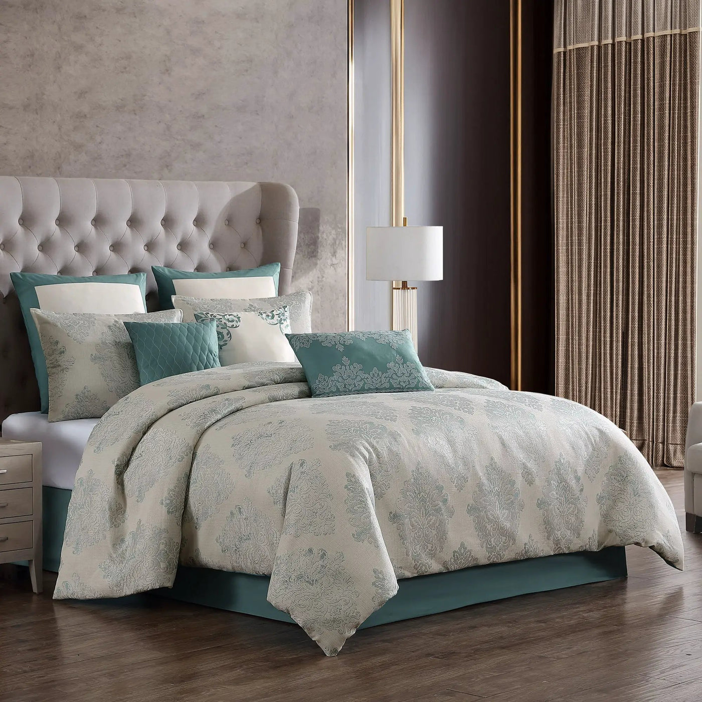 Marana 9 Pc Medallion Jacquard Comforter Set by HouseOfZazla