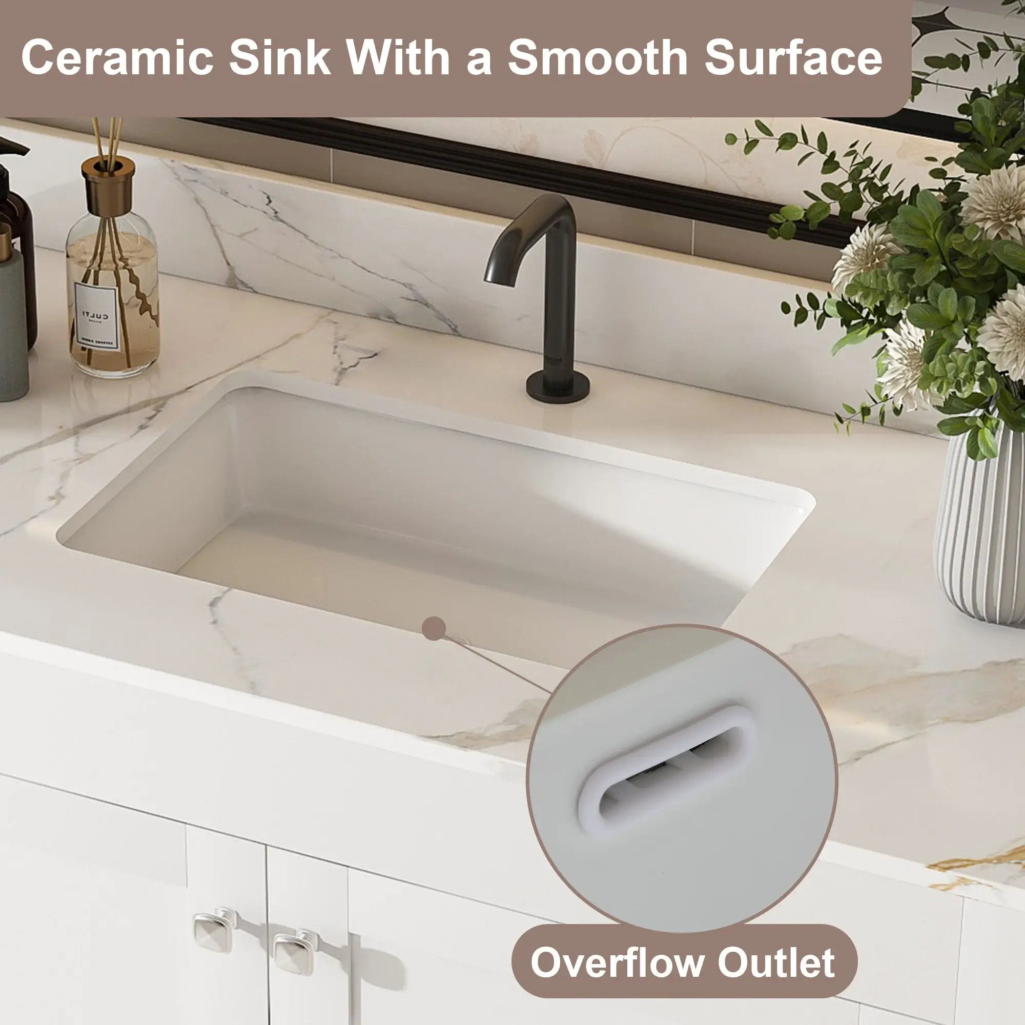 43" Bathroom Vanity, Multi Functional Cabinet, Doors And Drawer - White by Unique Piece Furniture