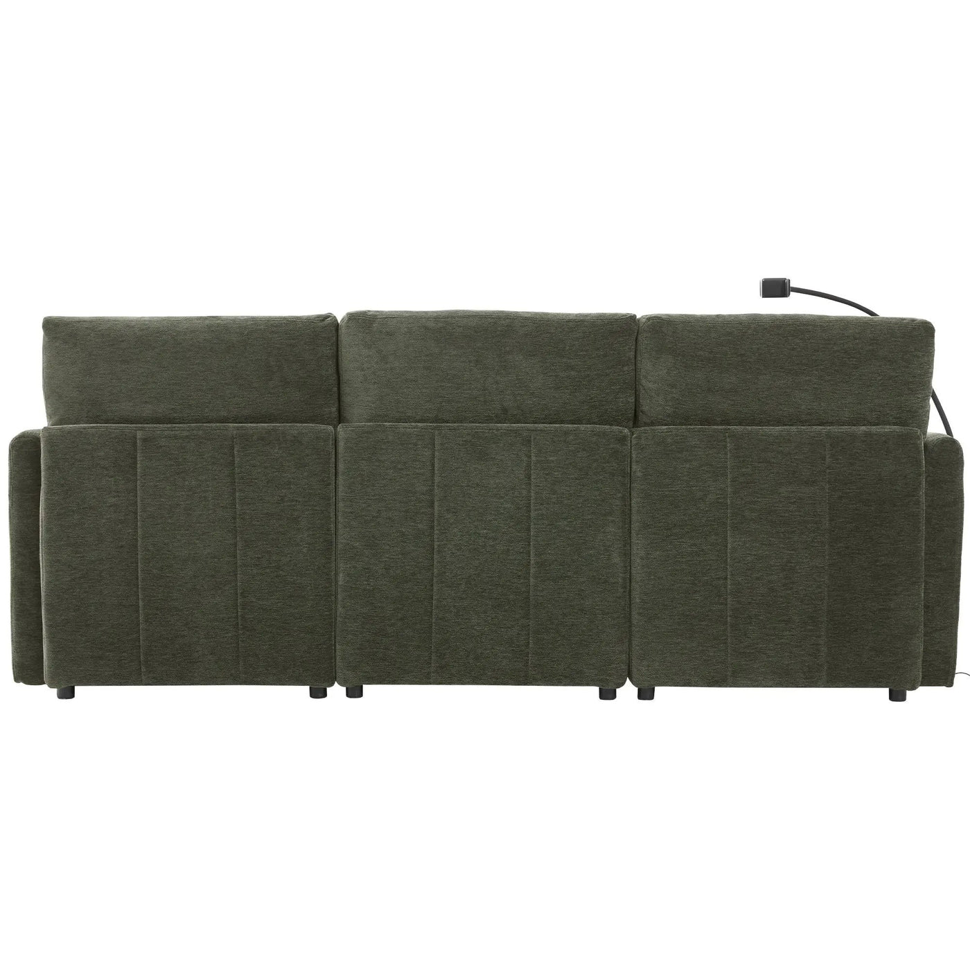 Modern Modular U-Shaped Sofa Bed With Movable Ottoman, USB Ports, Phone Holder by HouseOfZazla