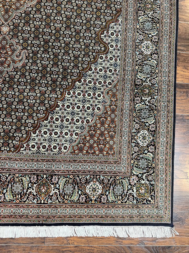 Wonderful Persian Tabriz Rug 7x10 ft, Very Fine 50 Raj 350 KPSI Oriental Carpet, Herati Mahi Pattern, Authentic Hand Knotted Handmade Wool Vintage by Jewel Rugs