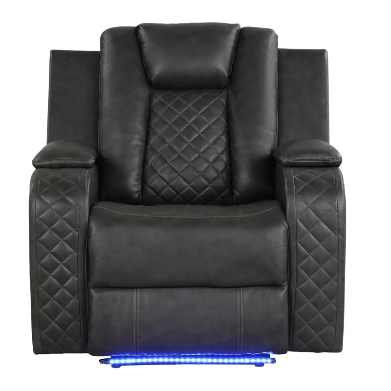 Benz - Power Recliner Set With LED Lighting And USB Charging by HouseOfZazla