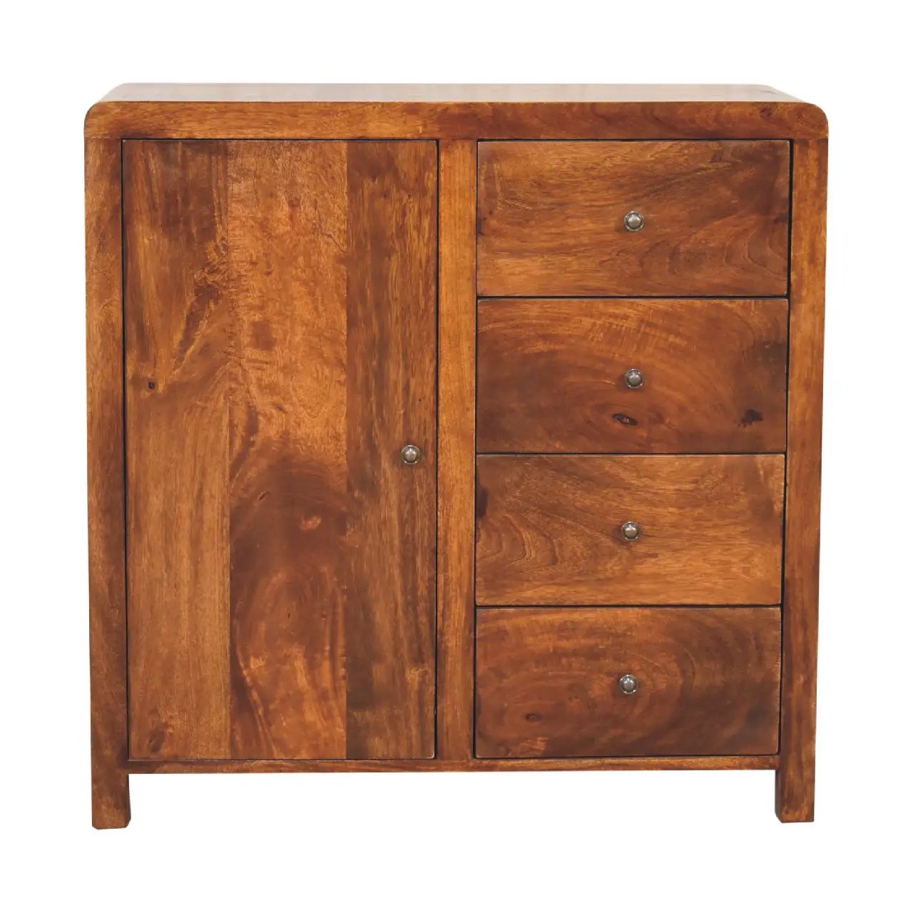 Solid Wood Aspen Cabinet, 2 Shelves, 4-Drawers by HouseOfZazla